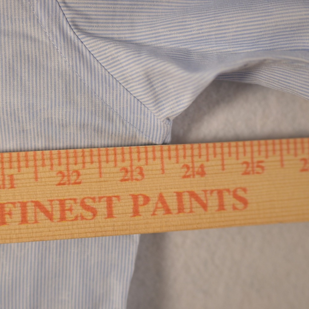 Bugatchi Uomo Mens Light Blue Striped Paisley Damask Classic Fit Dress Shirt L - Picture 5 of 6